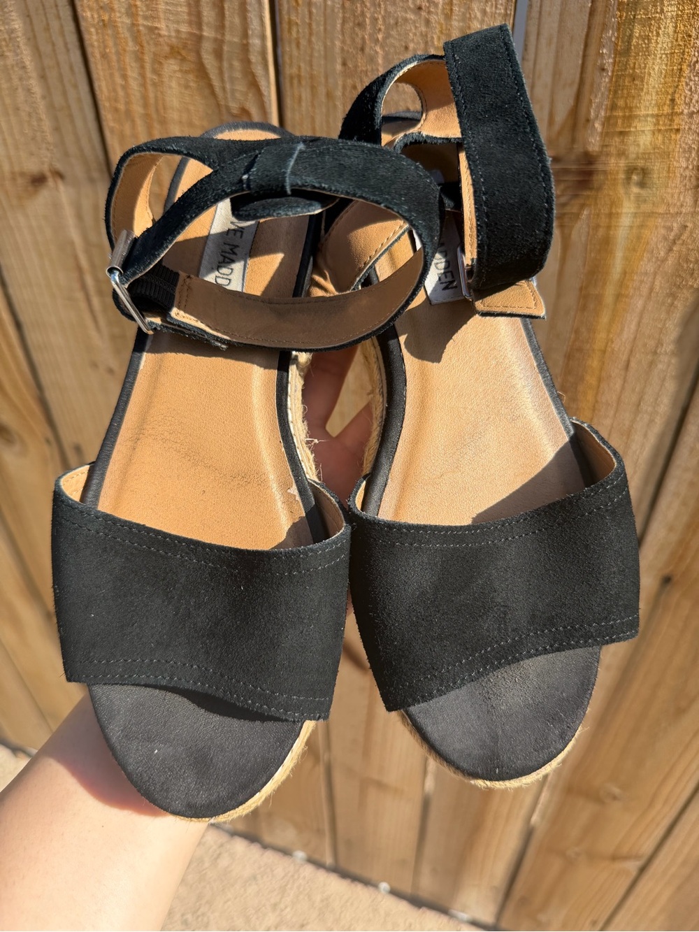 Steve Madden Black Espadrille Ankle-Strap Sandals